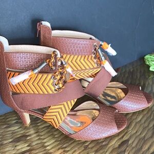 Ashro Chic Brown and Orange Heels